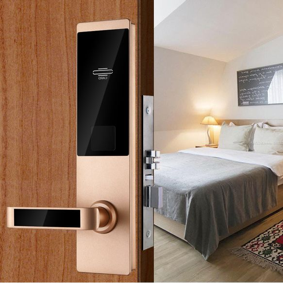 Electronic Key Card Reader Door Smart Lock for Hotel/Apartment with Free Software