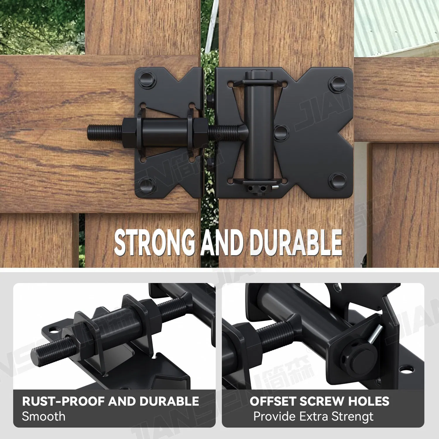 Modern Black Powder Coating PVC Fence Gate Hinge Stainless Steel Fence Hinge Adjustable PVC Easy Installation Fence Gate Hinge