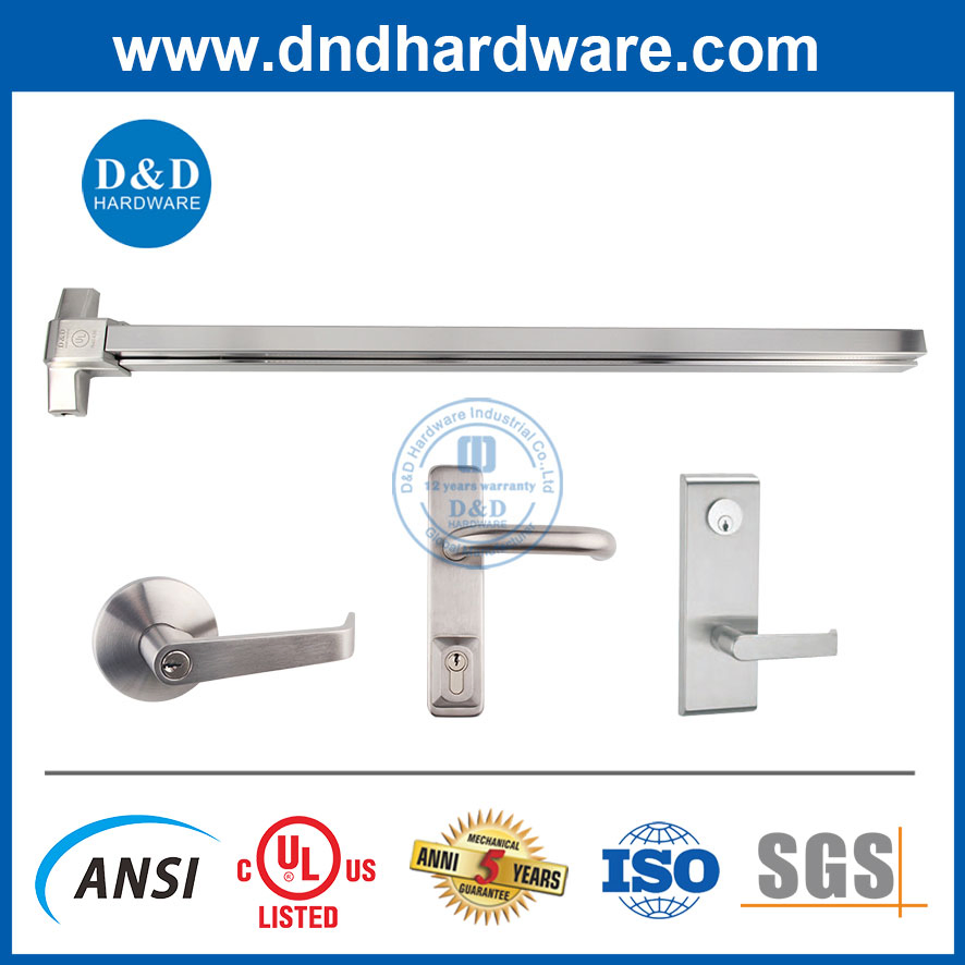 D&D UL305 Stainless Steel Panic Bar Emergency Exit Panic Device Hardware