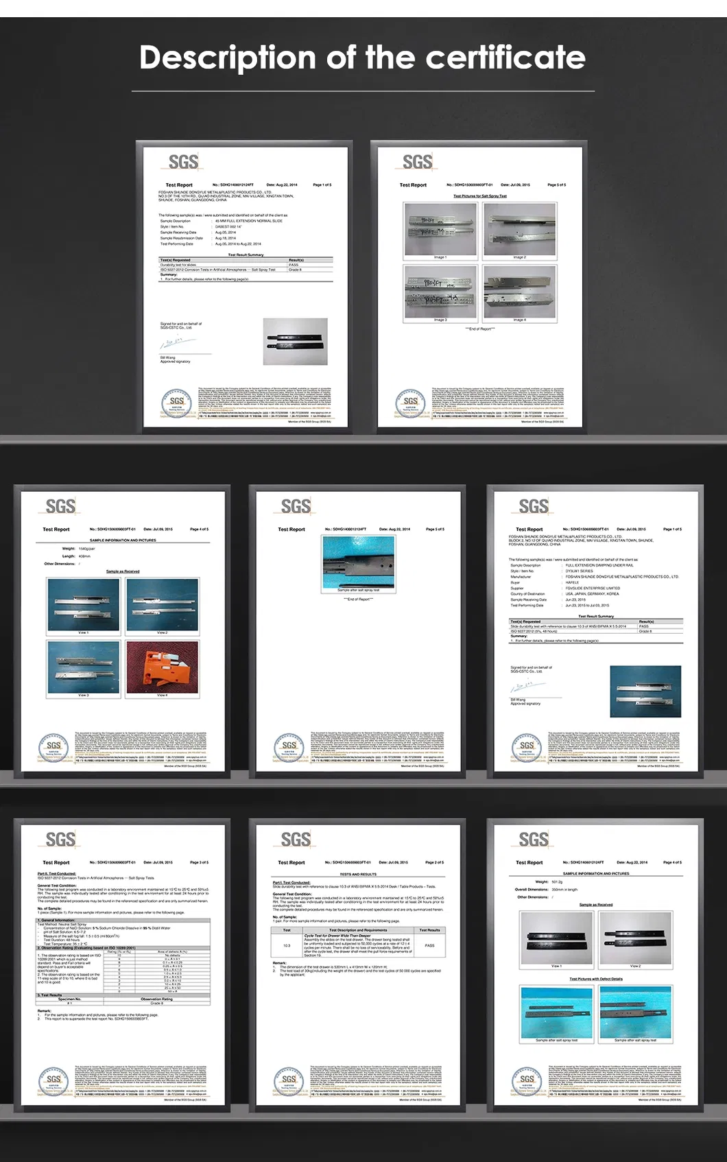 Certifications ISO SGS