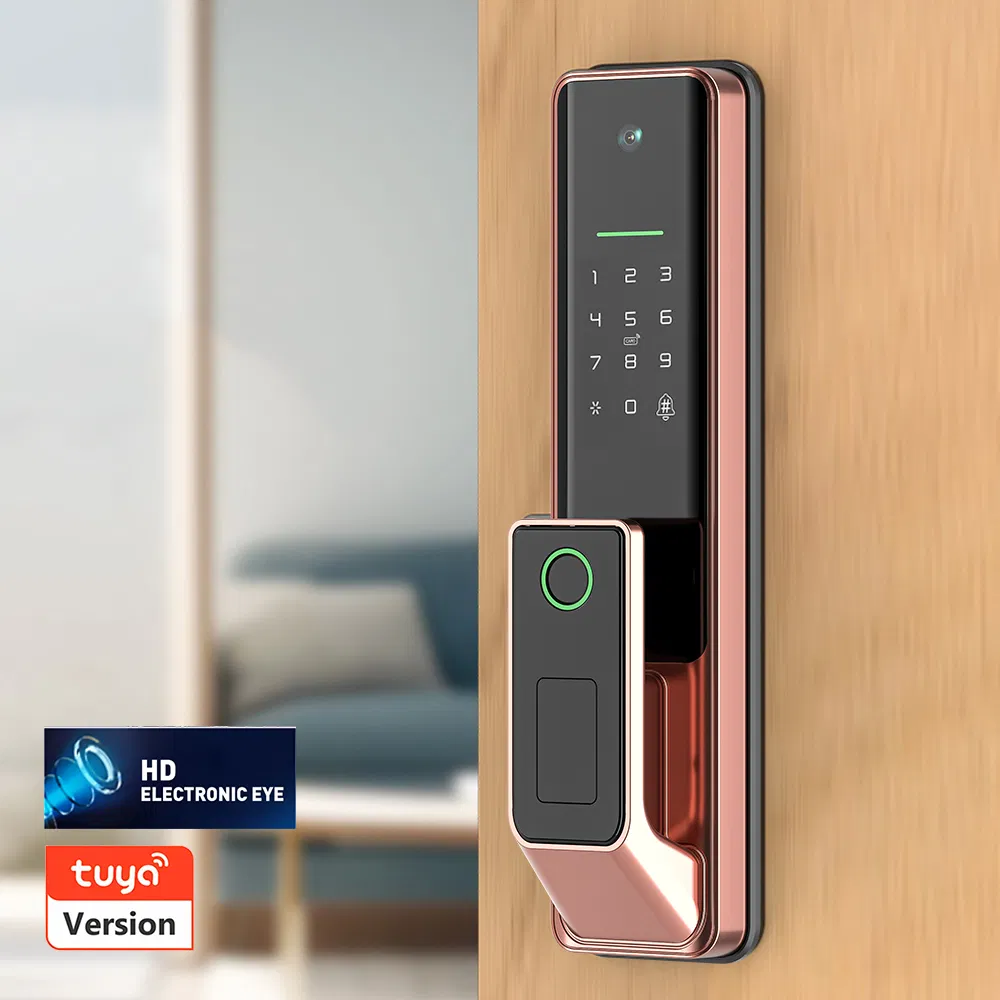 Keyless Entry Door Lock with Fingerprint Recognition Camera Digital Code Unlock Smart Lock System for Home Apartment Office
