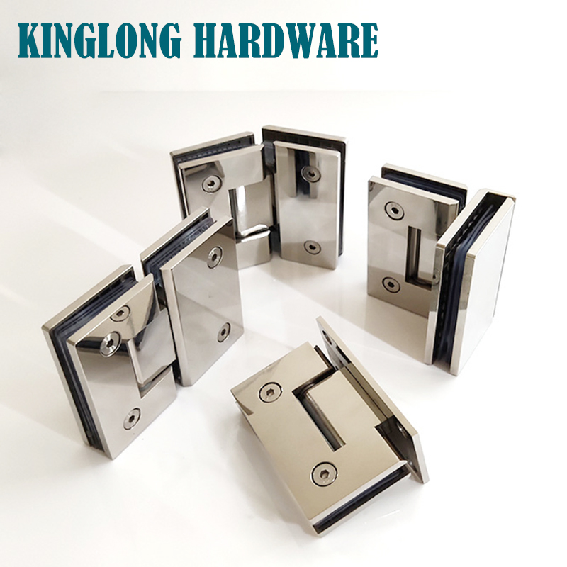 Heavy Duty Stainless Steel Bathroom Hardware Fitting 180 Degree Glass to Glass Shower Hinge