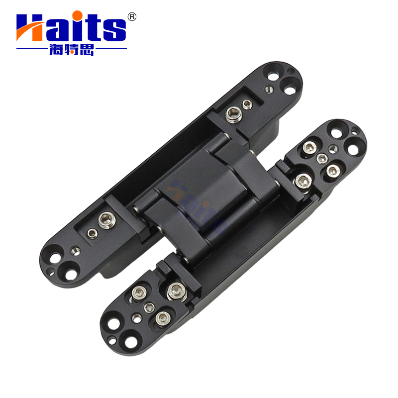 3D Adjustable Stainless Steel Invisible Door Hinge Concealed Cross Hinge Black