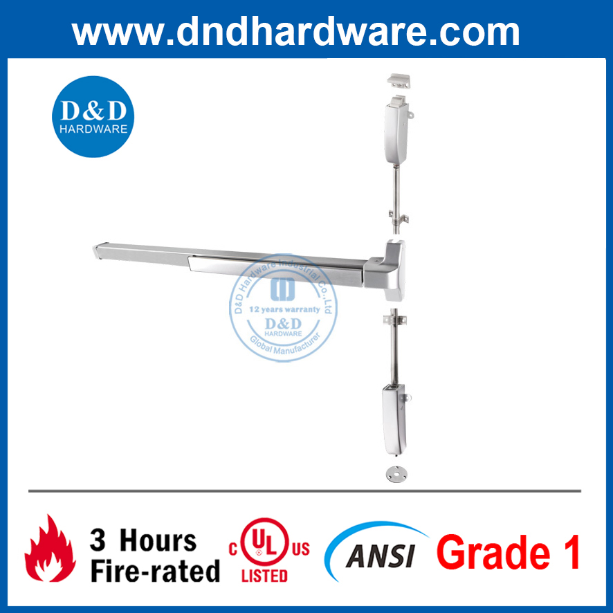 D&D UL Fire Door Panic Bar Vertical Rod Panic Exit Device