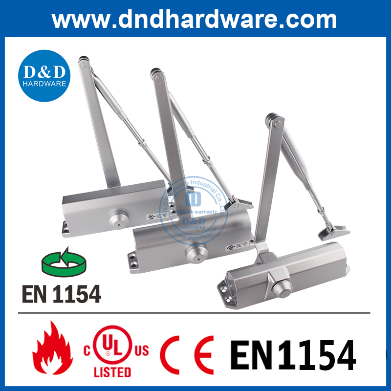 Aluminum Alloy Heavy Duty Surface Mounted Spring Door Closer for Commercial Building
