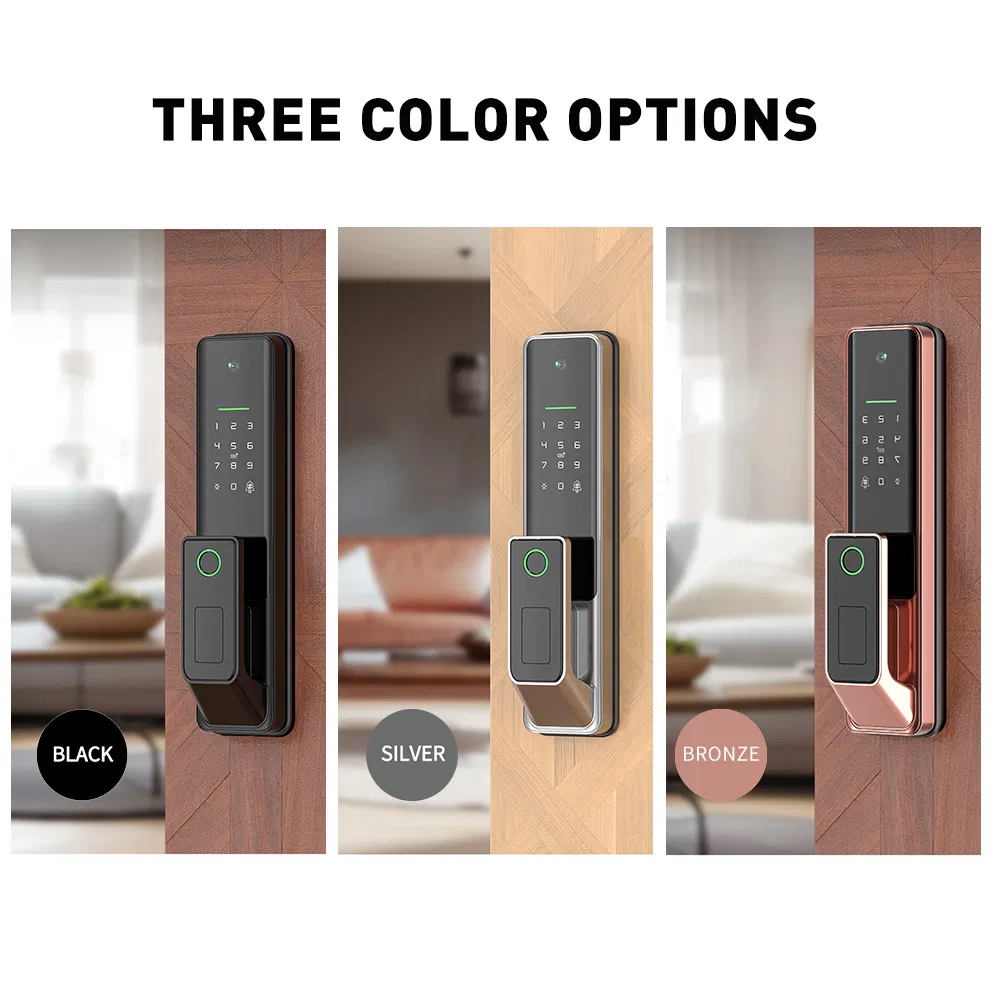 Keyless Entry Door Lock with Fingerprint Recognition Camera Digital Code Unlock Smart Lock System for Home Apartment Office