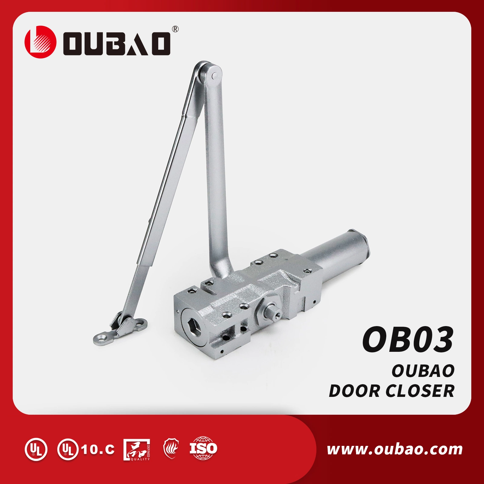 China Door Hardware Automatic Sliding Hydraulic Door Closer UL10c 3 Hours Fire Rated (OB03)