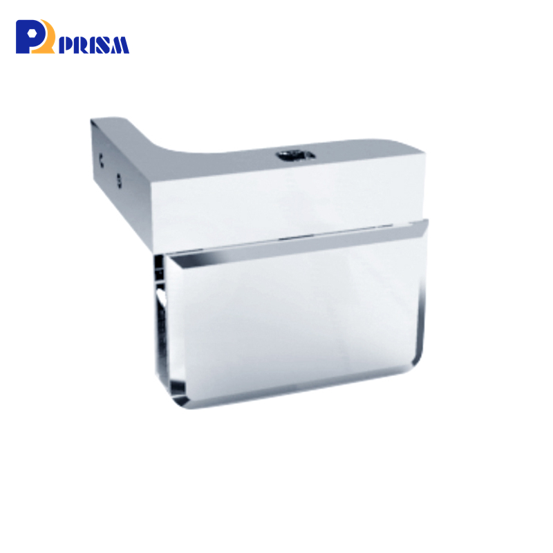 Glass Door Hinges with Spring Solid Brass Chrome 180° Shower Door Hinge Narrow Rectangular Glass Clip