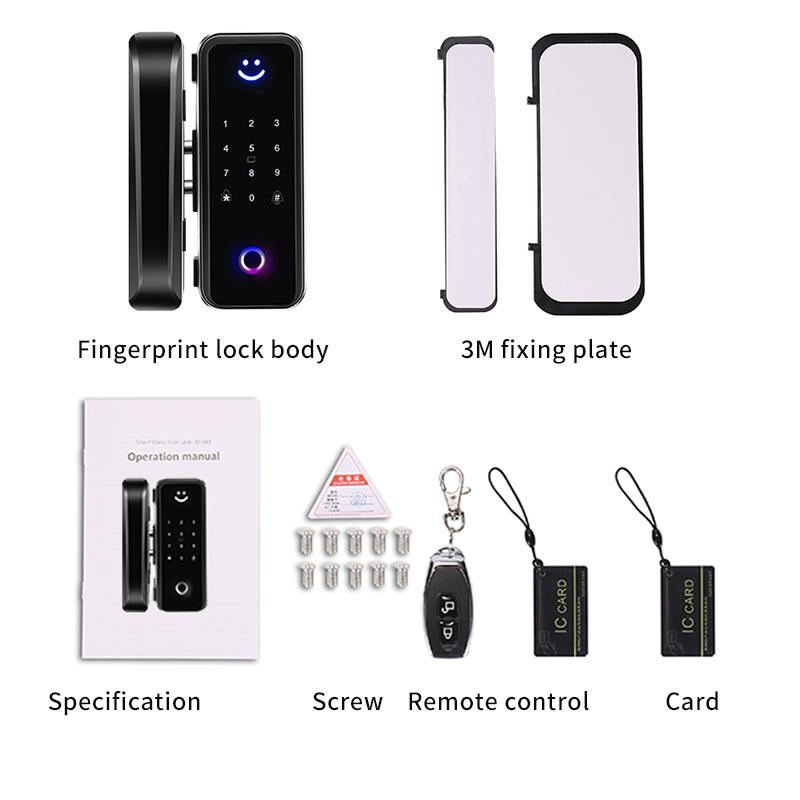 Zinc Fingerprint Password Smart Glass Door Lock for Home Apartment Office Door