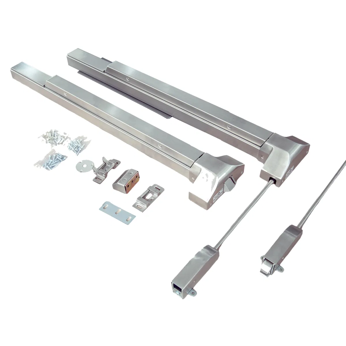 Emergency Exit Mechanical Locking Device Entrance Door Hardware Stainless Steel Push Rod Lock