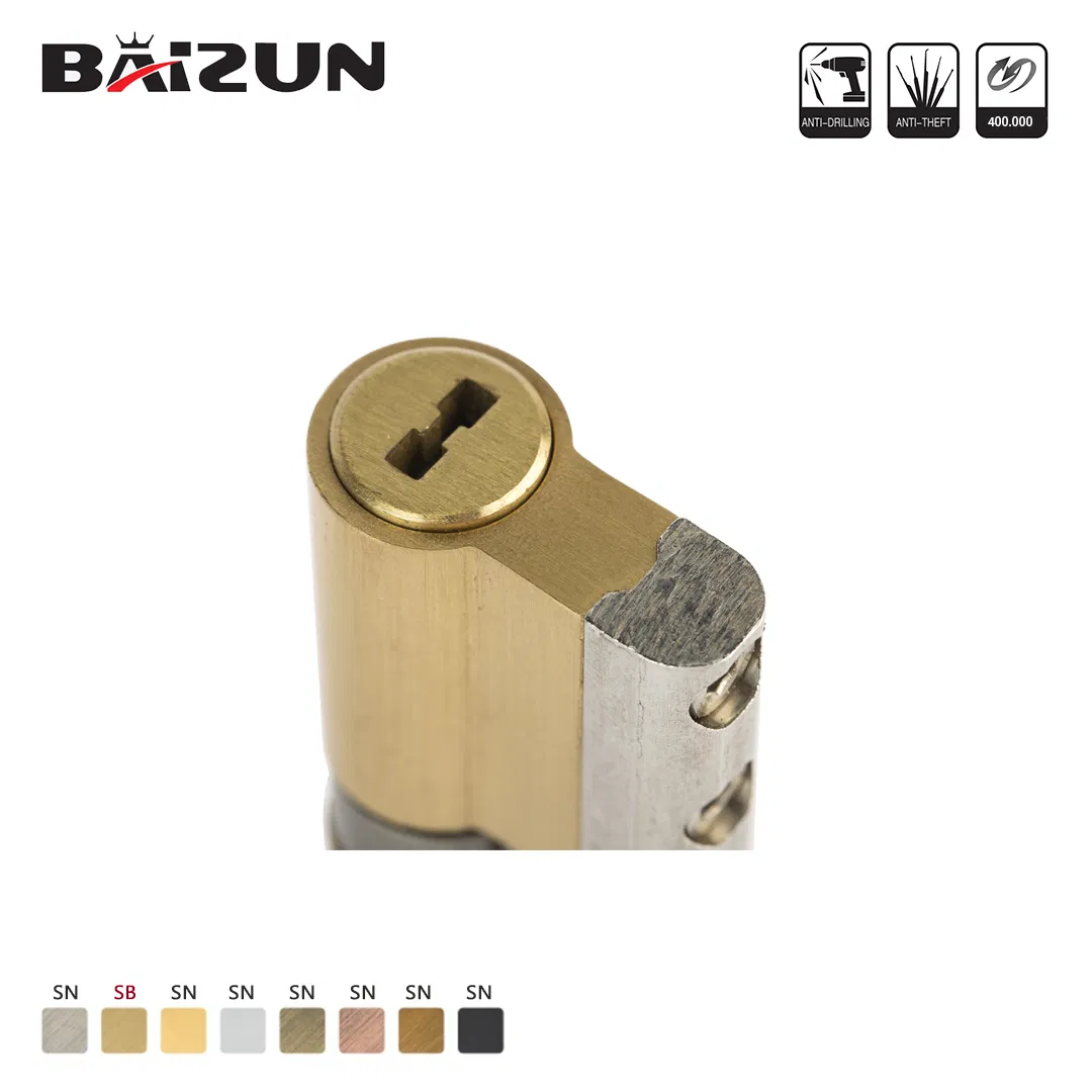 Long Mechanical Life-Time Brass Door Cylinder Lock with Keys