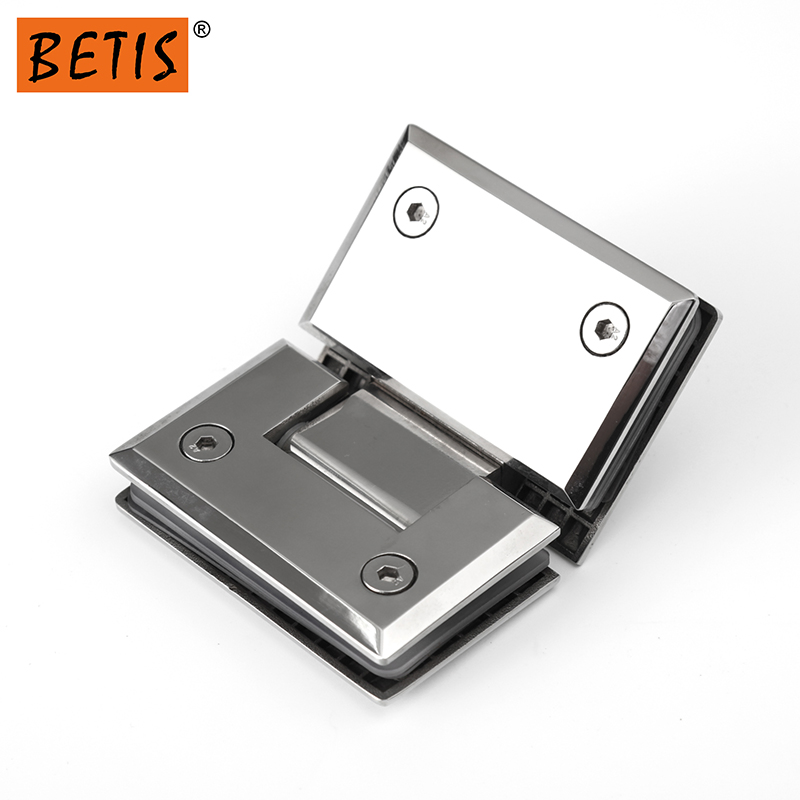 OEM Frameless 304 Stainless Steel Bathroom Accessories Gate Clamp Glass Hardware Fitting 135 Degree Glass Shower Door Hinge Manufacturers
