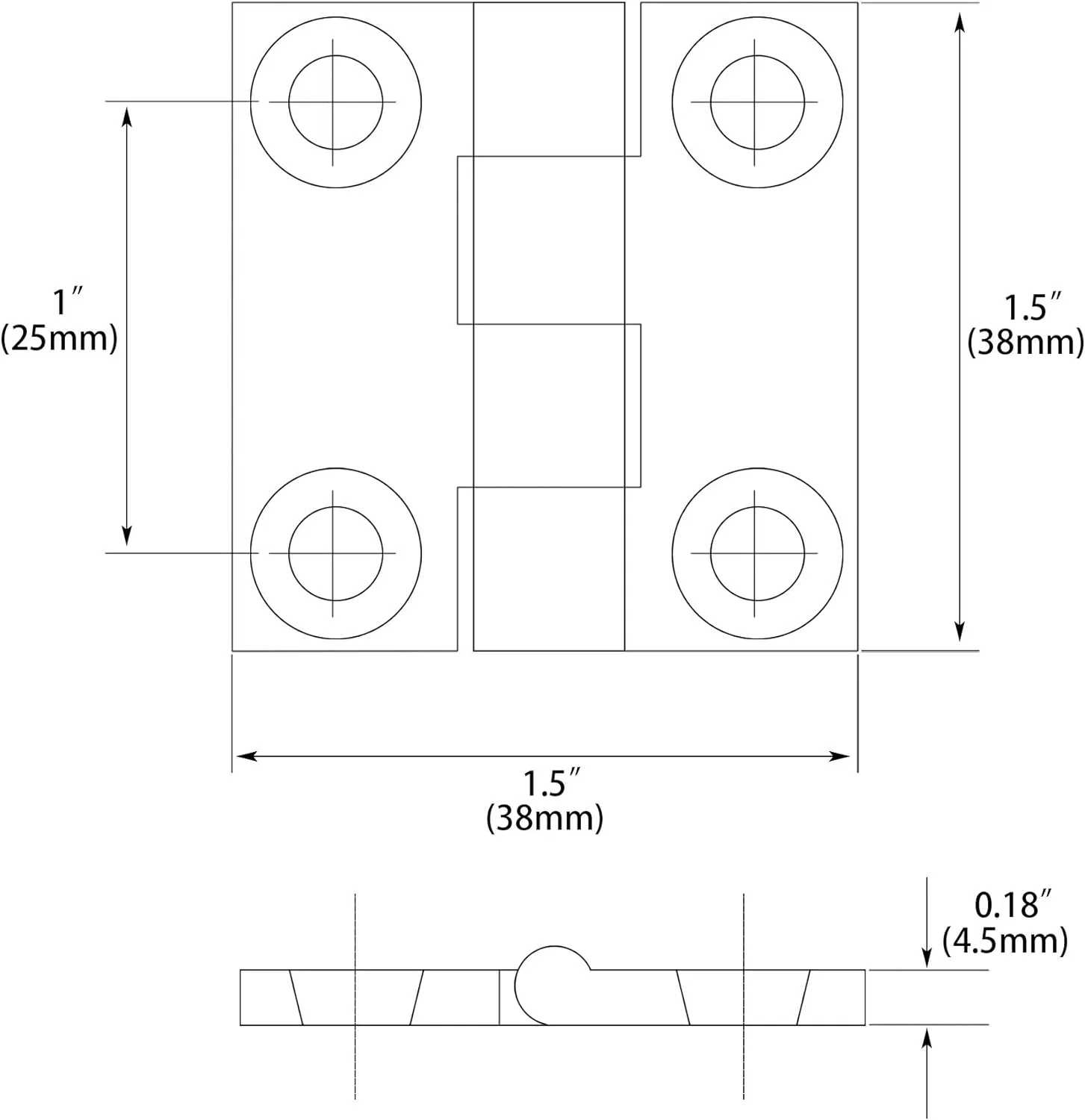 316 Stainless Steel 1-1/2 Inch × 1-1/2 Inch, Heavy Duty Casting Solid Butt Hinges, Boat Hatch Hinges Use for Boat Yacht, Pack of 4, Include Screws