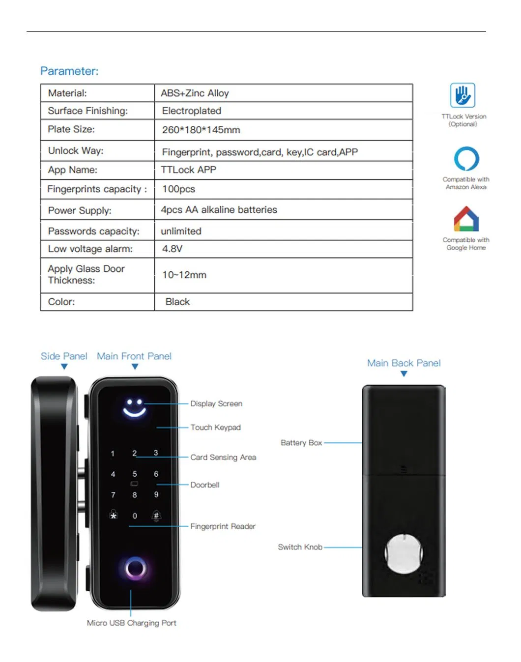 Smart Glass Door Lock 1