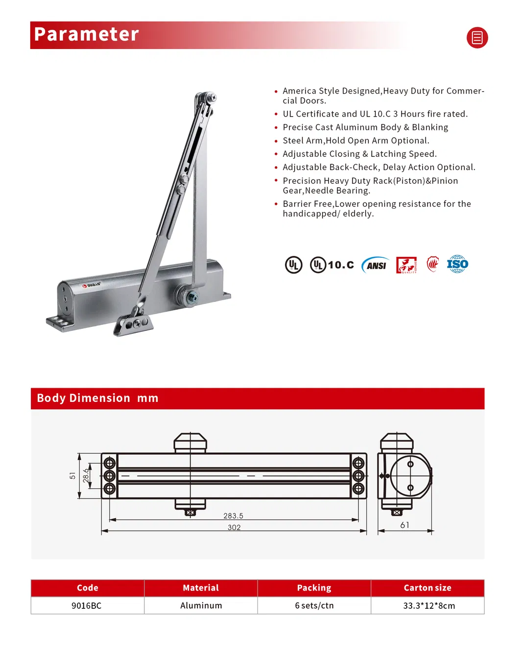 Heavy Hydraulic Door Closer Details 3