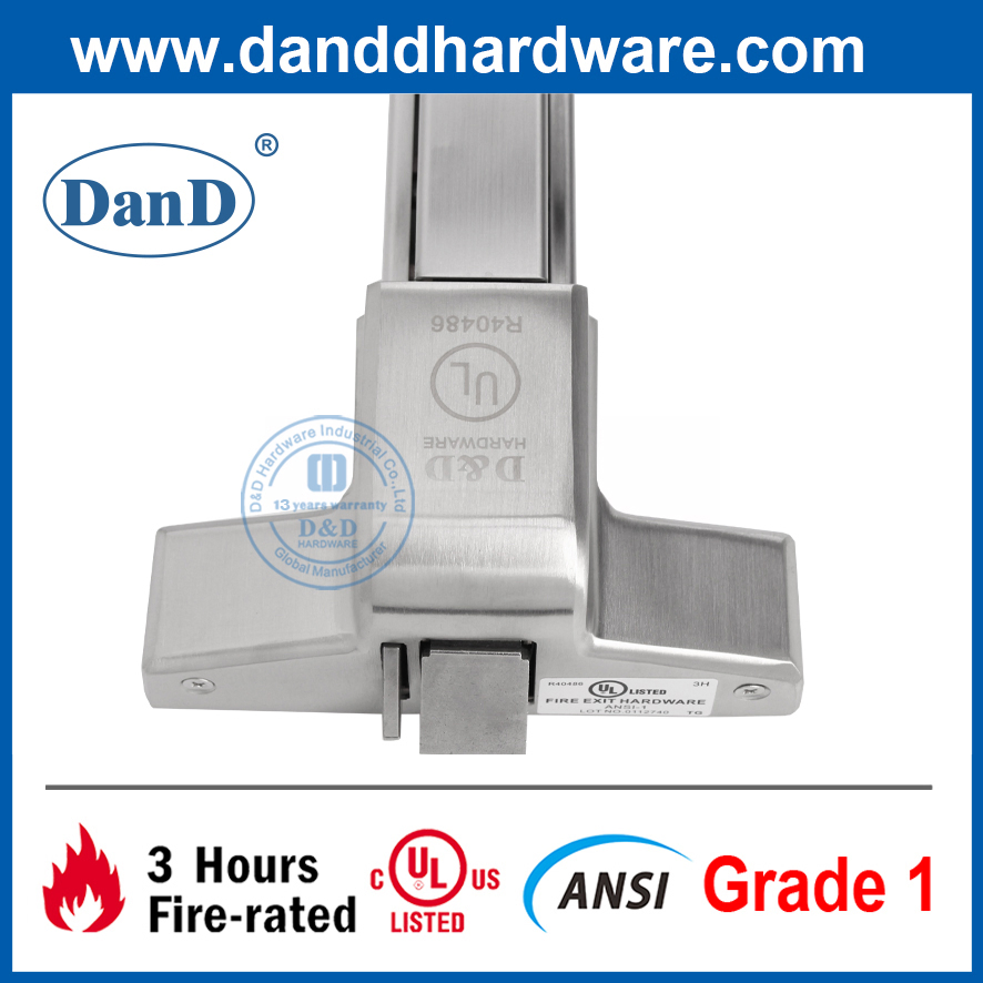 UL ANSI SS304 Panic Bar Fire Rim Type Emergency Exit Door Hardware