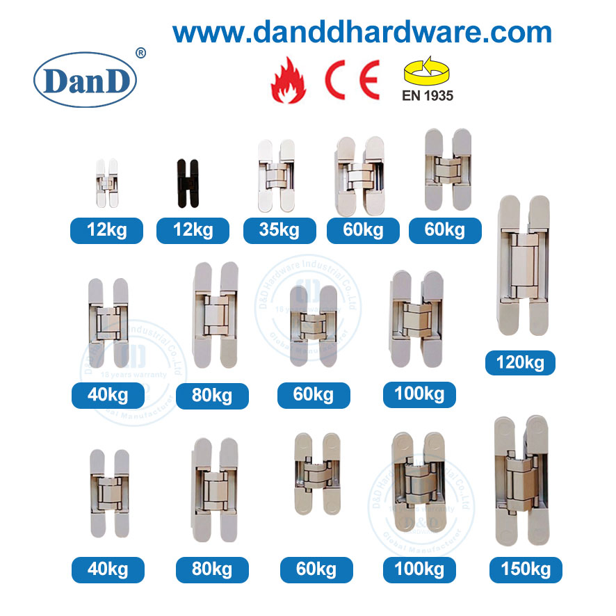 Zinc Alloy 3D Adjustable Concealed Invisible Gate Heavy Duty Stainless Steel Hidden Folding Aluminum Soft Closing Flush Hydraulic Ss Hardware Wood Door Hinge