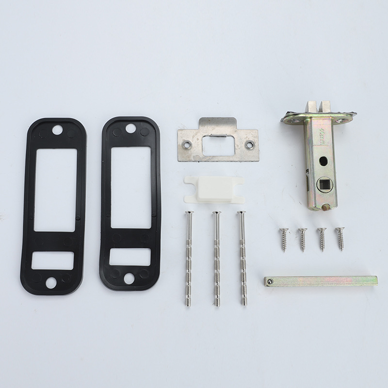 Security Wooden Door Handle with Push Button Lock, Mechanical Handle Door Lock