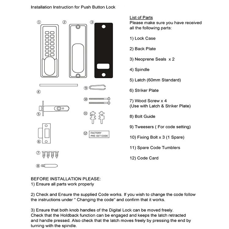 Mechanical Code Lock Detail 6