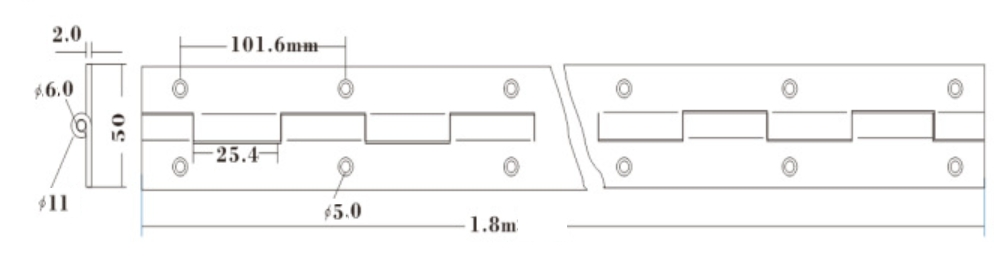 E-Star Heavy Duty Industrial Piano Hinges 2000mm