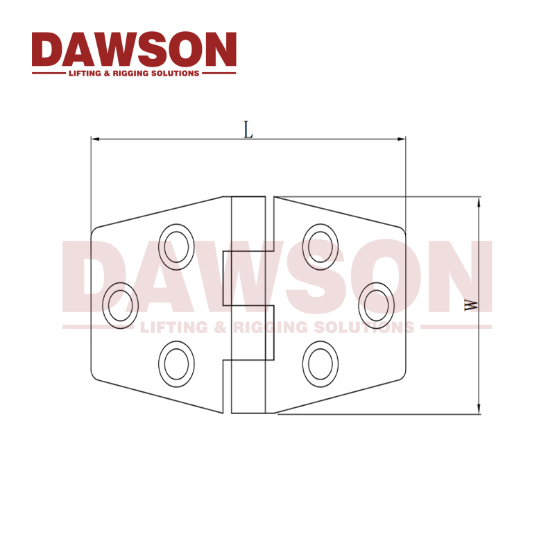 Dawson Hinge Stainless Steel 316 Boat Parts Marine Grade Door Strap Hatch Butt Hinge with Six Holes Marine Hardware