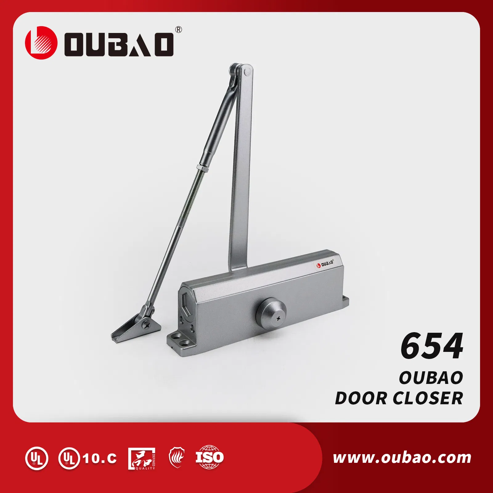 Adjustable Hydraulic Automatic Fireproof Commercial Door Closer for 65-85kg Door
