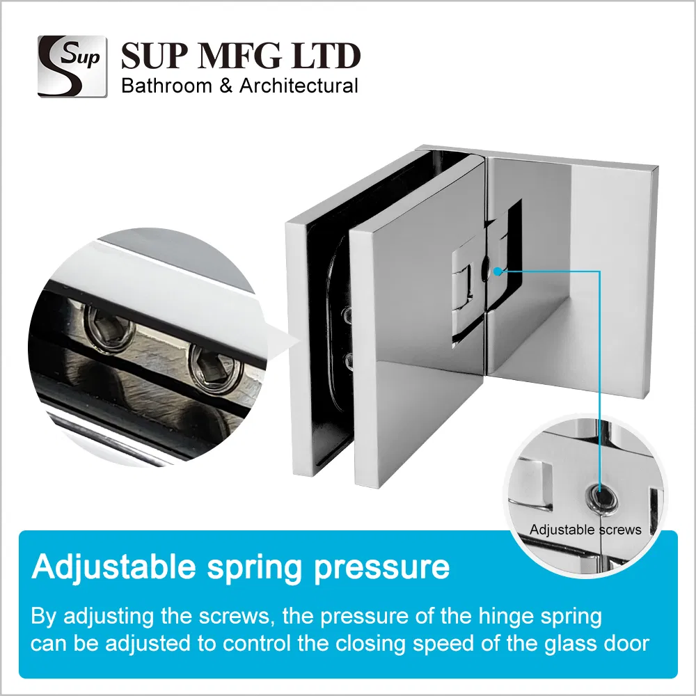 Slim Gap Solid Brass Shower Glass Door Hinge Adjustable with Cover