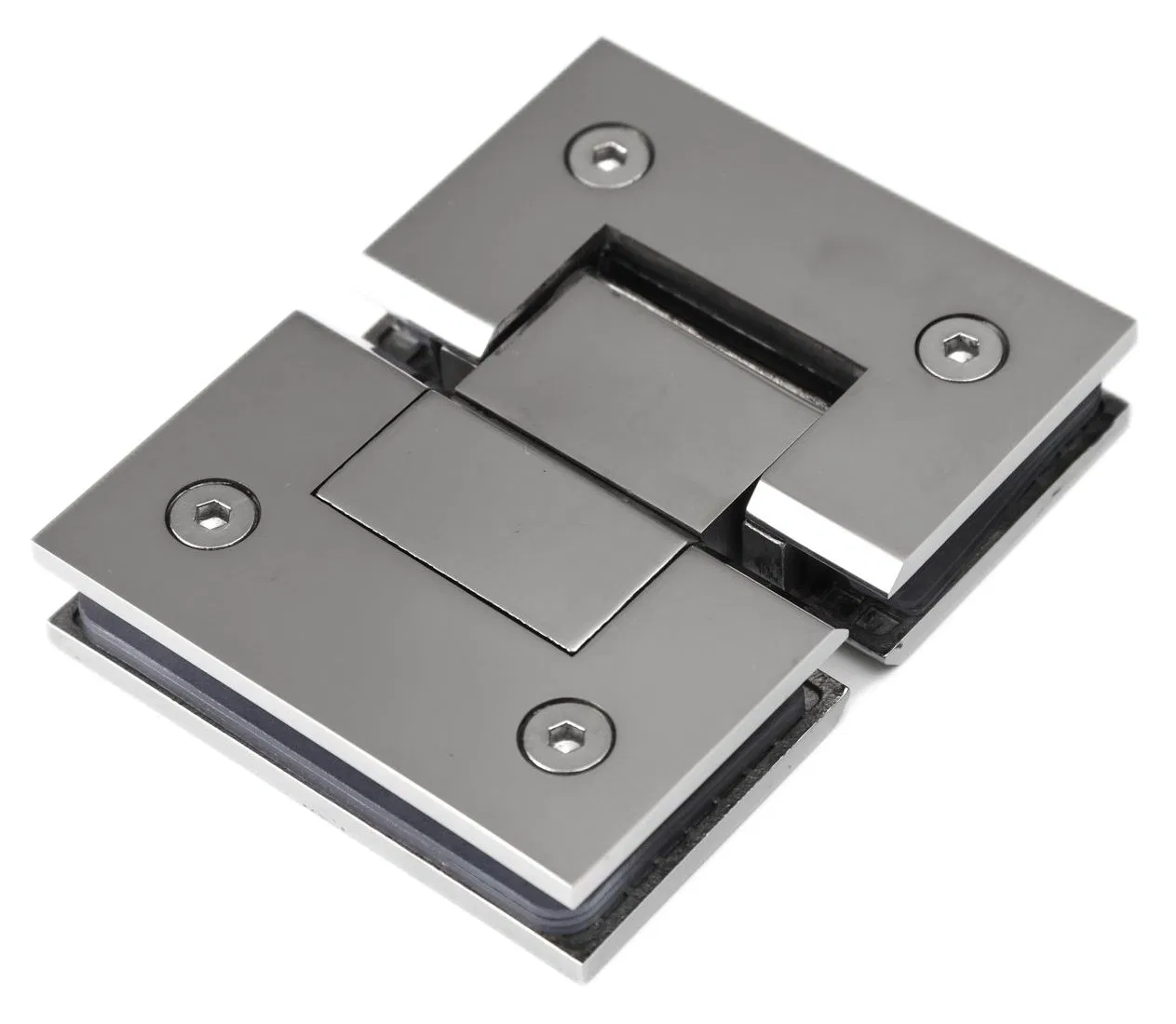 SUS304 Stainless-Steel Bathroom Shower Glass Hardware Manufacturer Heavy Duty Swivel Pivot Adjustable Wall-Mount Glass-to-Glass 90 135 180 Degree Door Hinge