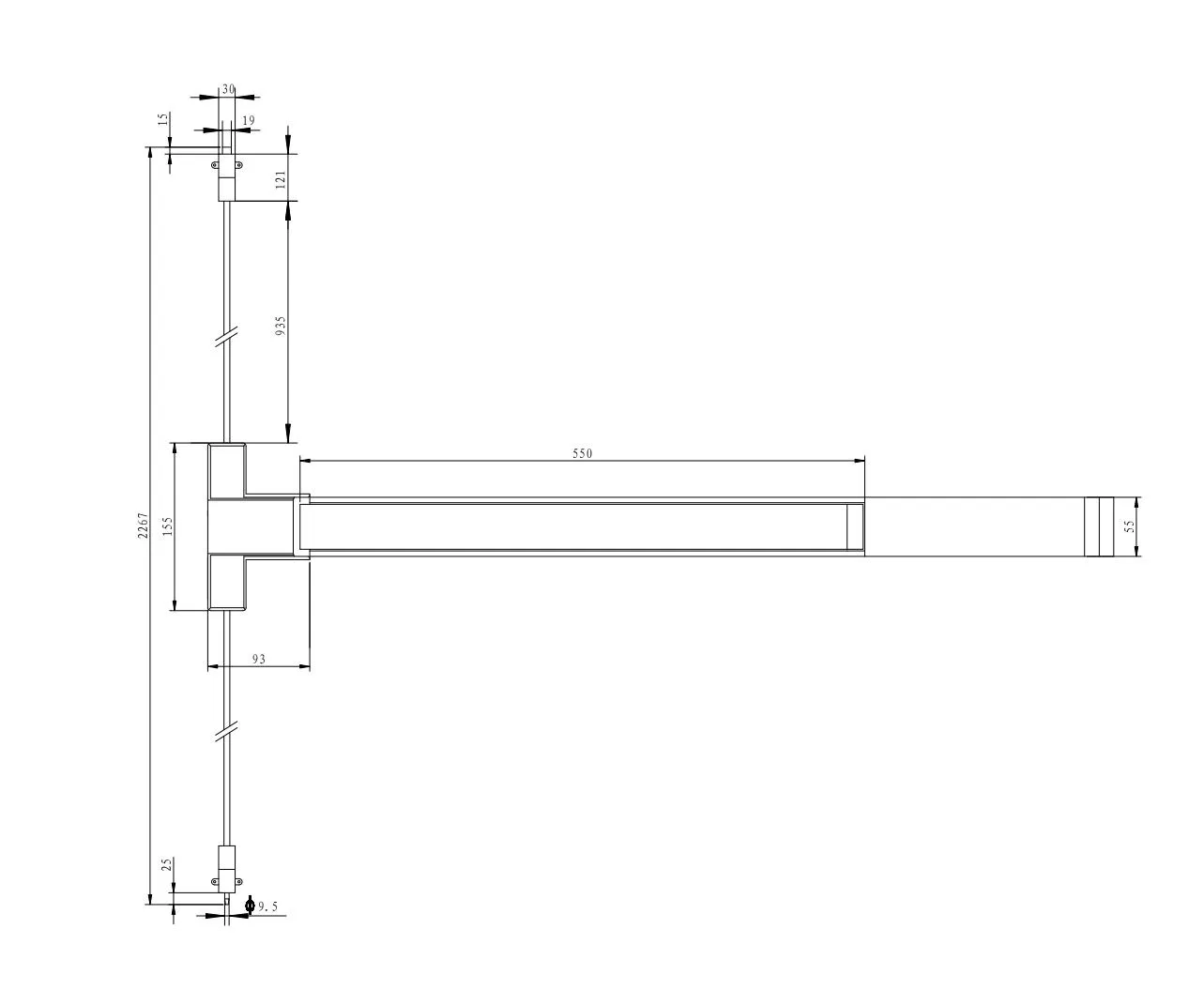 Emergency Exit Device Panic Hardware for Double Doors