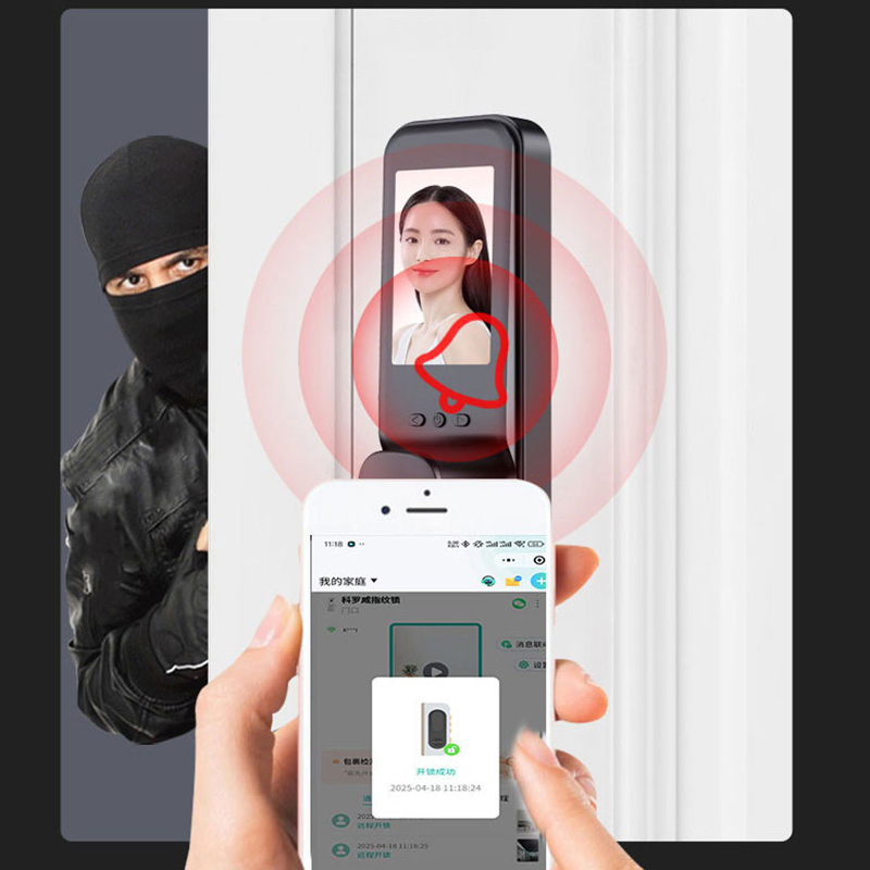Advanced Smart Door Lock 3D Face Recognition Fingerprint Tuya WiFi Biometric Keyless Entry Automatic Digital Lock with Camera