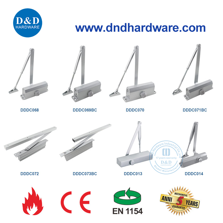 Heavy Duty CE En1154 Fire Rated Adjustabl Security Acess Control Automatic Spring Sliding Hydraulic Swing Commercial Wood Aluminum Alloy Concealed Door Closer