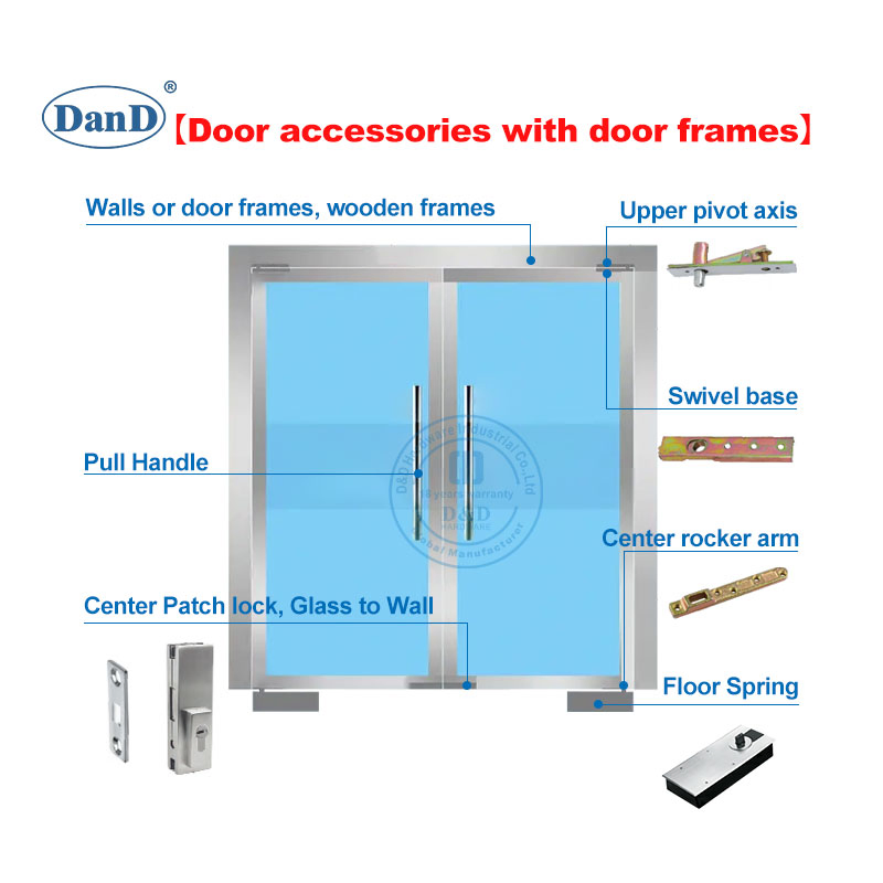 90 Degree Frameless SS304 Heavy Duty Spring Adjustable Door Hardware Fitting Brass Pivot Glass Clamp Clip Connector to Bathroom Shower Room Glass Door Hinge