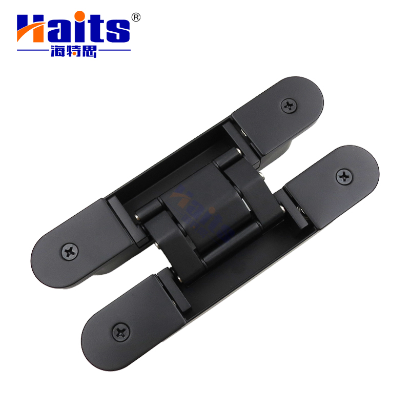 3D Adjustable Stainless Steel Invisible Door Hinge Concealed Cross Hinge Black