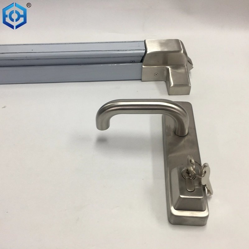 Push Bar Door Locks Panic Exit Device with Exterior Lever Emergency Lock Stainless Steel Commercial Door with Exterior Lever and 3 Keys for Metal Wood Door