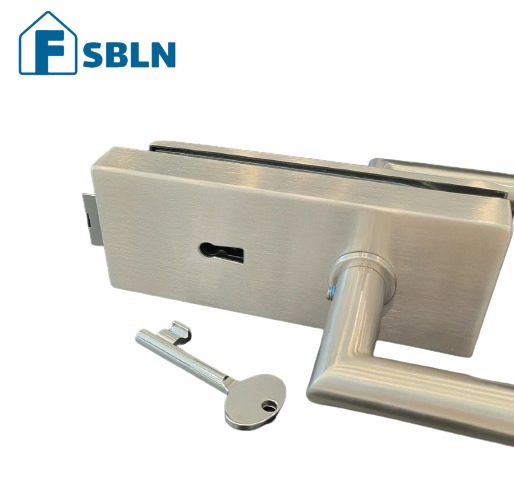 Sleek Brushed Right Angle Door Lock with Key with Handle Door Lock Body Emergency Exit Door Lock Sliding Glass Door Locks Fechaduras