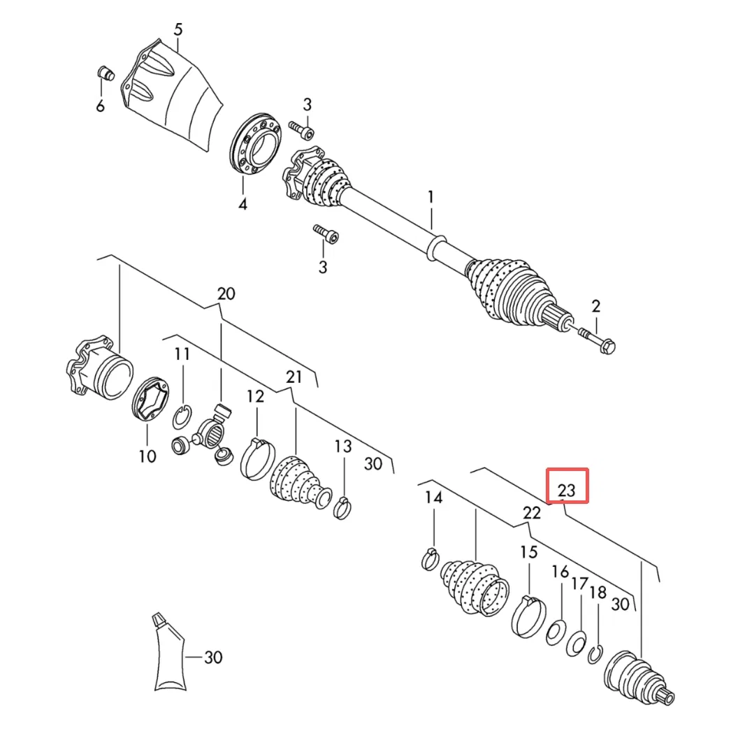 OEM 171407311 171407311j 871407311 171407311e 171407311d 855407311 Factory Price Hot Sale High Performance Low Price CV Joint Kit for VW a-Udi