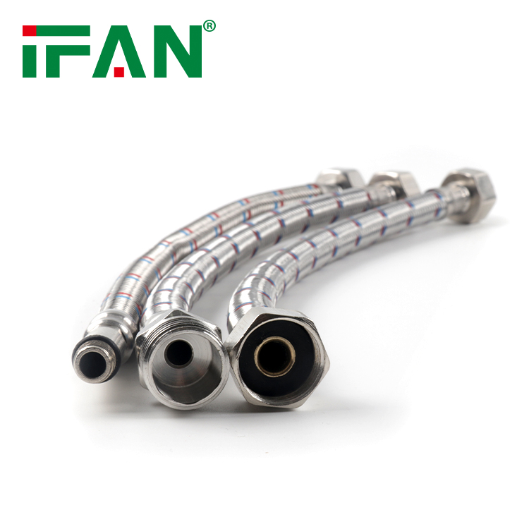 IFAN Free Sample Plumbing Hose Male Female Thread Bathroom Shower Hose Stainless Steel Braided Flexible Hose