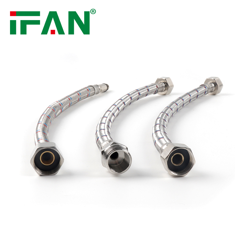 IFAN Free Sample Plumbing Hose Male Female Thread Bathroom Shower Hose Stainless Steel Braided Flexible Hose