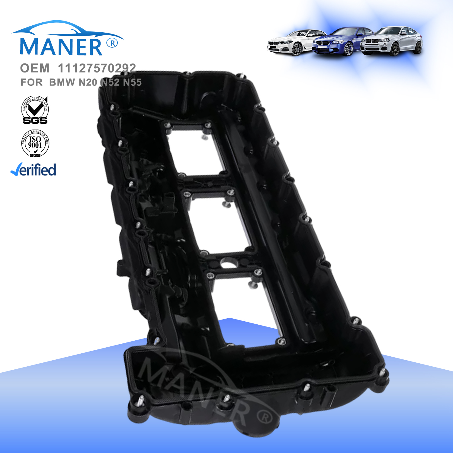 MANER Factory Sales Engine Cylinder Head Valve Cover 11127570292 for BMW X3 X5 X6 335i 535 N55 F07 F10 E88 E92 E93