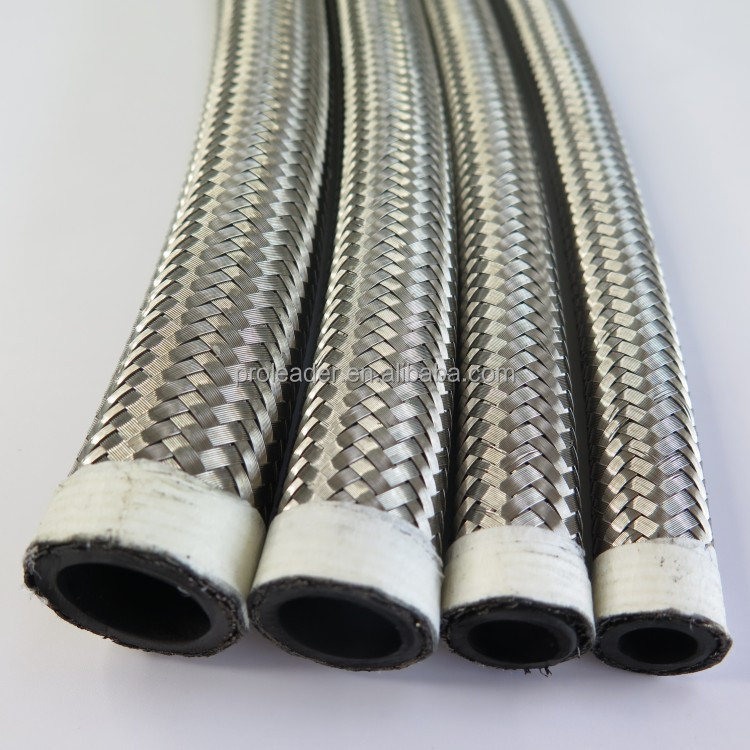 SAE J1532 Stainless Steel Braided Race Fuel Line Fittings 6An 8An 10An NBR &amp; EPDM With Steel Wire Reinforcement Oil Cooler Hose
