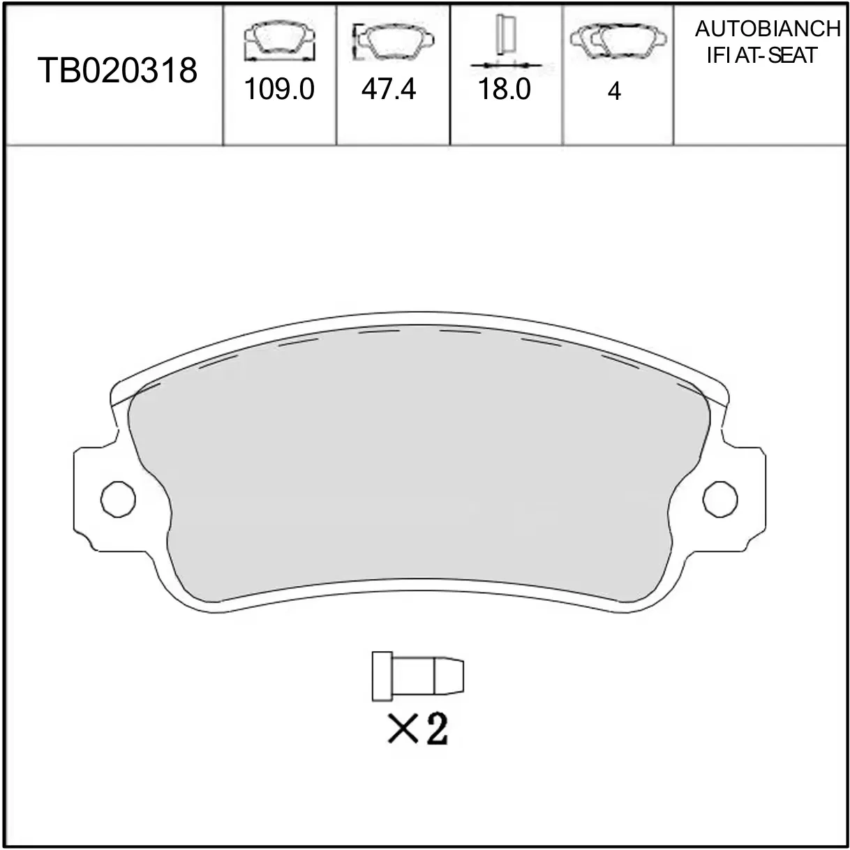 Performance 0792589 Rear Auto Car Brake Pad Automobile Part for FIAT