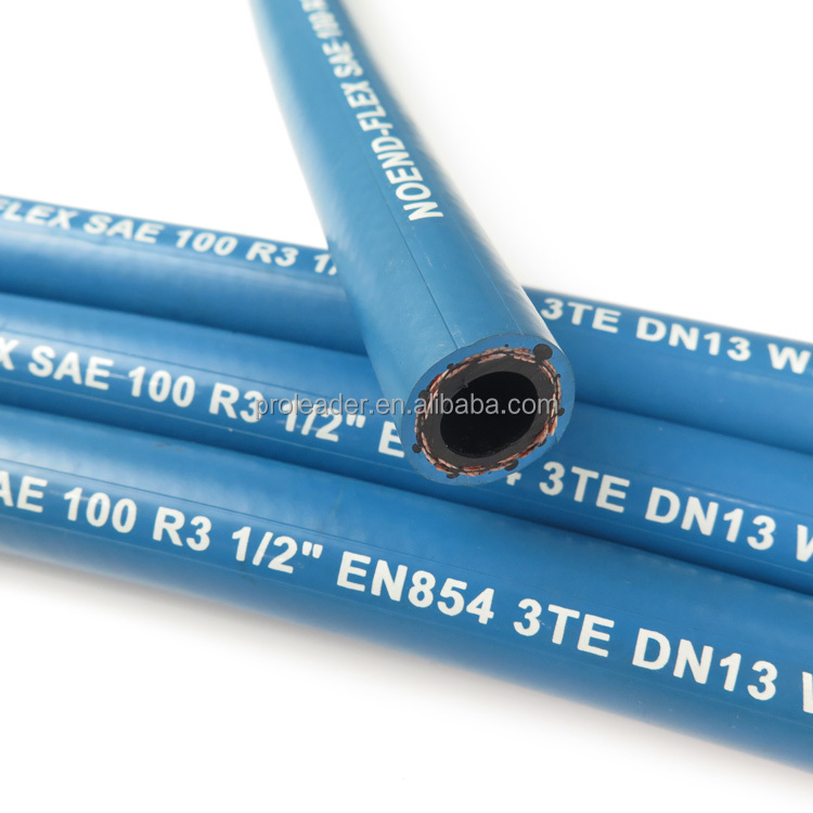 SAE 100 R3 Medium Pressure EN 854 3TE Two Textile Yarn Reinforcement Oil Fuel NBR Rubber Air Water Gas Hose Tube With Fittings