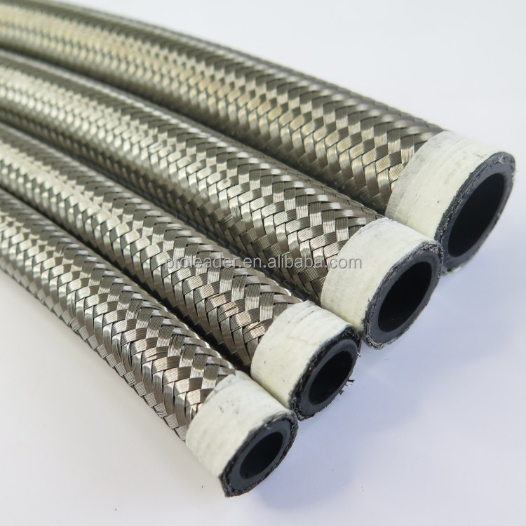 SAE J1532 Stainless Steel Braided Race Fuel Line Fittings 6An 8An 10An NBR &amp; EPDM With Steel Wire Reinforcement Oil Cooler Hose