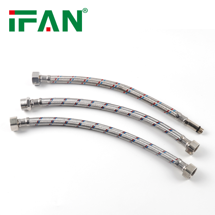 IFAN Free Sample Plumbing Hose Male Female Thread Bathroom Shower Hose Stainless Steel Braided Flexible Hose
