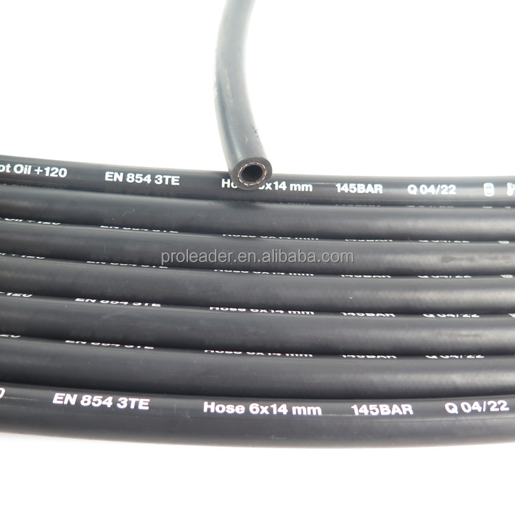 SAE 100 R3 Medium Pressure EN 854 3TE Two Textile Yarn Reinforcement Oil Fuel NBR Rubber Air Water Gas Hose Tube With Fittings