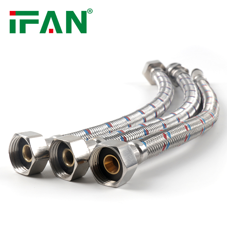 IFAN Free Sample Plumbing Hose Male Female Thread Bathroom Shower Hose Stainless Steel Braided Flexible Hose