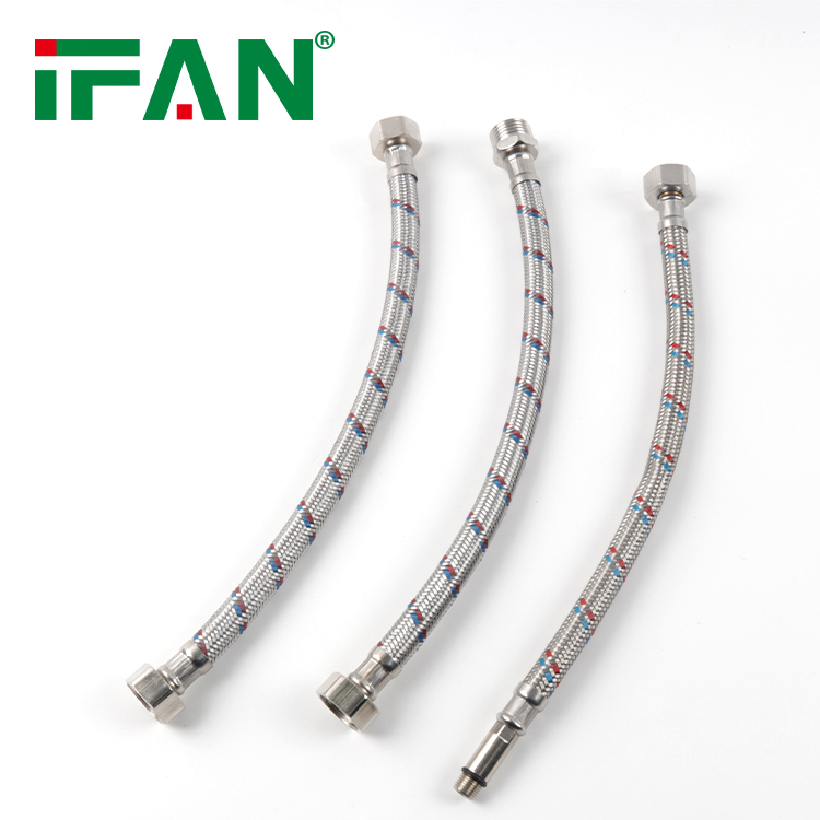 IFAN Free Sample Plumbing Hose Male Female Thread Bathroom Shower Hose Stainless Steel Braided Flexible Hose