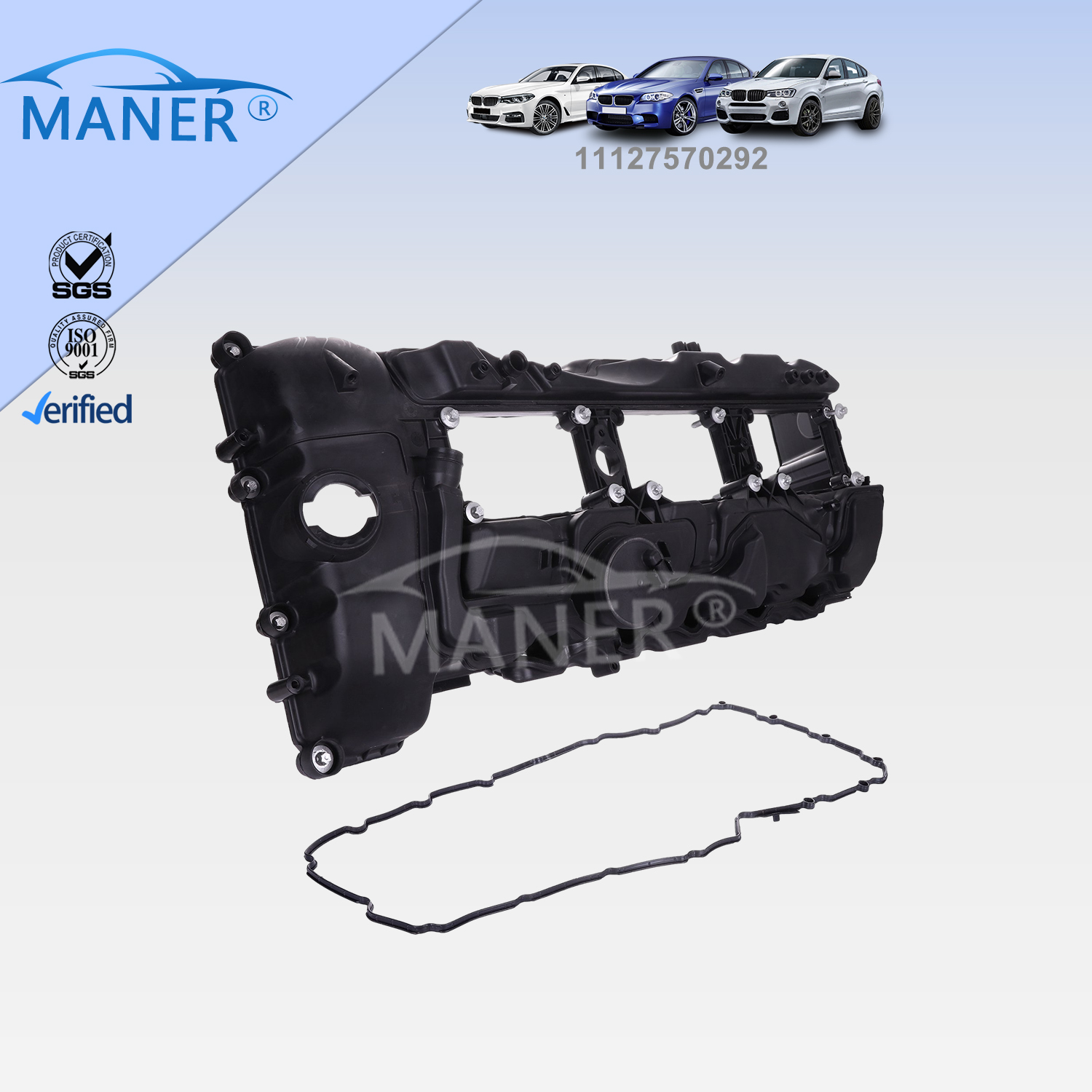 MANER Factory Sales Engine Cylinder Head Valve Cover 11127570292 for BMW X3 X5 X6 335i 535 N55 F07 F10 E88 E92 E93