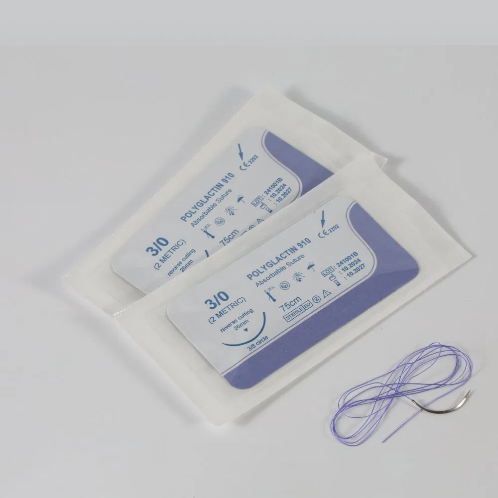 Non Absorbable Nylon Suture with Needle Set for Medical Surgery and Wound Healing Care