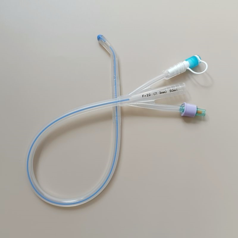 3 Way Silicone Foley Catheter with Curved Tip 50ml Balloon Fr20/22